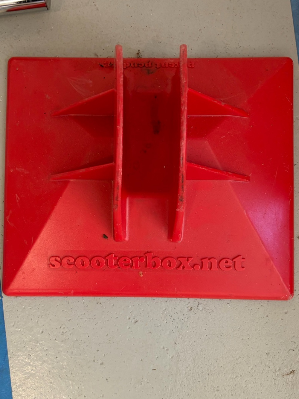Two ScooterBox Red Scooter Stands